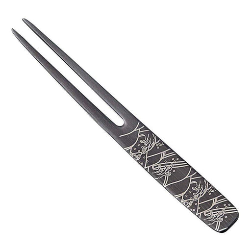 Premium Japanese Kanzashi Sazanami Pick Fork - Todai Rikyu Black-Kiichin - The #1 Place for Japanese Goods in Your Hand!
