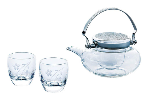 Toyo Sasaki Glass Jirori Cold Sake Vessels - 3Pc Set (360Ml 100Ml)-Kiichin - The #1 Place for Japanese Goods in Your Hand!
