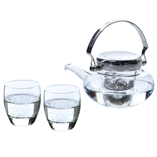 Toyo Sasaki Glass Jirori Cold Sake Vessels - 3Pc Set (360Ml 100Ml)-Kiichin - The #1 Place for Japanese Goods in Your Hand!