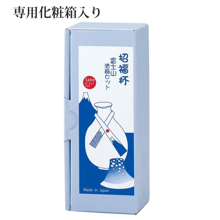 Toyo Sasaki Glass Sake Set - White & Blue Cups - Japan - 2Pcs 35Ml & 175Ml-Kiichin - The #1 Place for Japanese Goods in Your Hand!