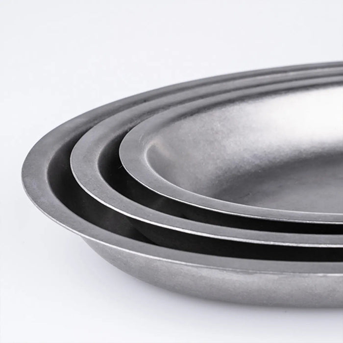 Aoyoshi Vintage Inox Stainless Steel Oval Bowl - 255mm, Made in Japan-Kiichin - The #1 Place for Japanese Goods in Your Hand!