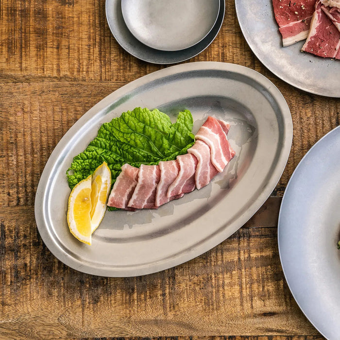 Aoyoshi Japan Vintage Inox Stainless Steel Oval Plate - 268mm-Kiichin - The #1 Place for Japanese Goods in Your Hand!