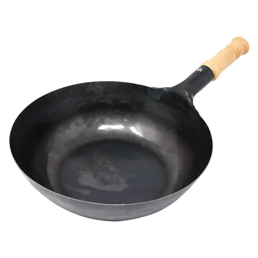 Yamada 30cm Round Bottom Wok with Wooden Handle - 1.2mm Thickness-Kiichin - The #1 Place for Japanese Goods in Your Hand!