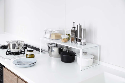 Yamazaki Industrial 3865 Telescopic Shelf - White 36.5-60X23X18Cm Tower Under Sink-Kiichin - The #1 Place for Japanese Goods in Your Hand!