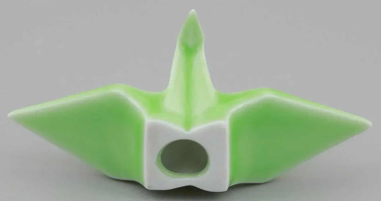 24to3 Nishitomi Ceramics Arita Porcelain Chopstick Rest Origami Crane Green