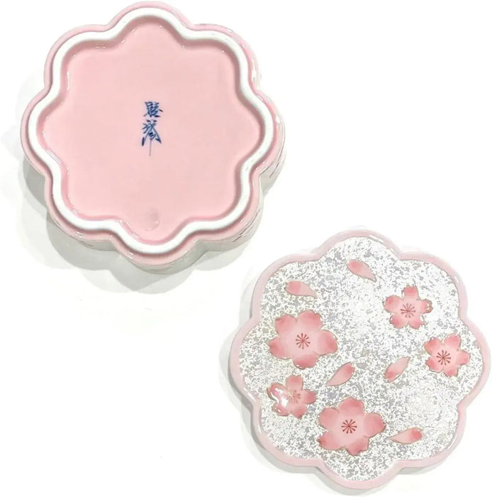 24to3 Nishitomi Ceramics Arita Pottery Bonbonniere Container Pink Lid