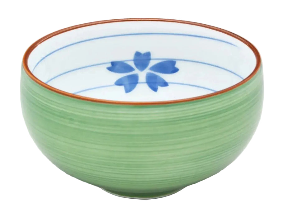 24to3 Nishitomi Ceramics Hasami Ware Green Glaze Cherry Blossom Tea Cup