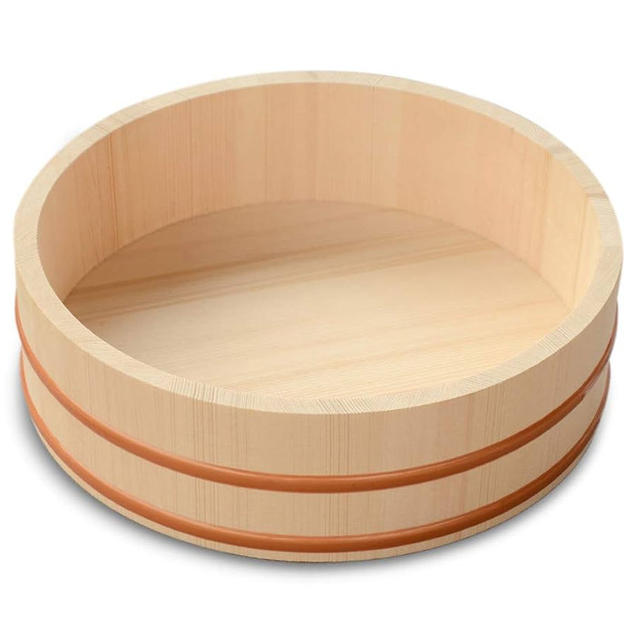 Miyabi Urushi Kogei Japan Hangiri Sawara 39Cm Wooden Rice Mixing Bowl