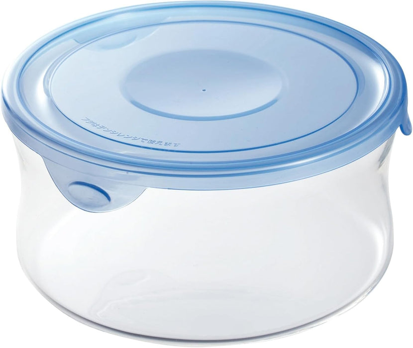 Iwaki Aqua Blue Round Glass Storage Container - Single Item (840ml)
