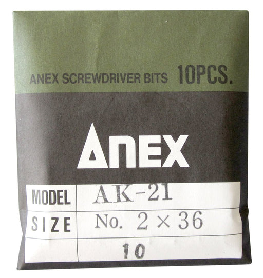 Anex 10-Piece Single Head Manual Impact Bit Set 8mm Hexagon AK-21-Kiichin - The #1 Place for Japanese Goods in Your Hand!