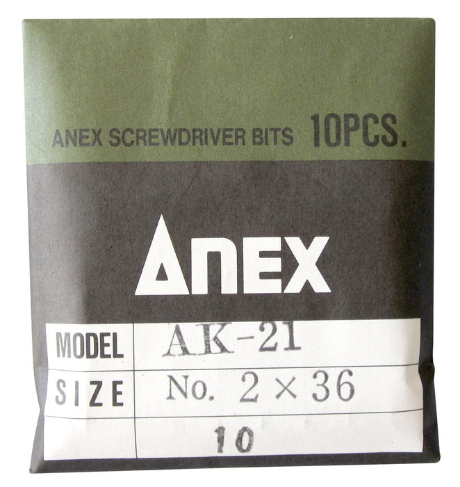 Anex 10-Piece Single Head Manual Impact Bit Set 8mm Hexagon AK-21-Kiichin - The #1 Place for Japanese Goods in Your Hand!