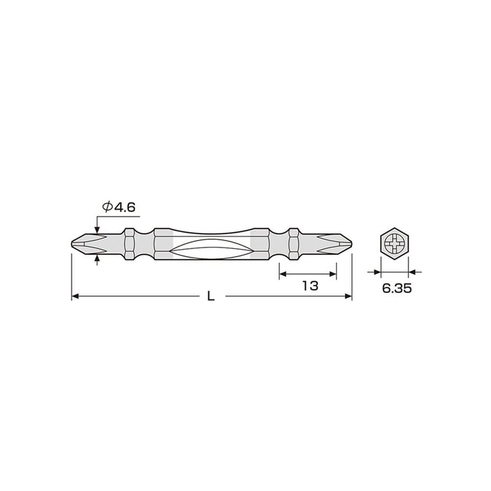 Anex 5-piece Double-Head Slim Torsion Bit Set - Durable Anex Tools-Kiichin - The #1 Place for Japanese Goods in Your Hand!