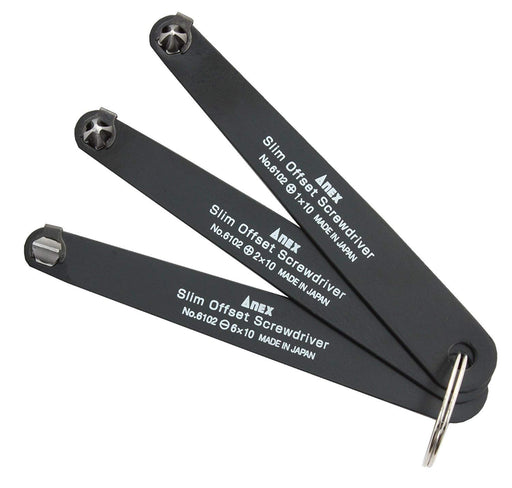 Anex Slim Offset Driver Set of 3 No. 6102-T Anex Tool-Kiichin - The #1 Place for Japanese Goods in Your Hand!