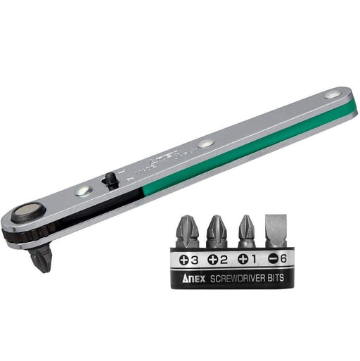 Anex Ultra Thin Offset Ratchet Driver Bit Set (5 Pcs) Annex Tool No.425-5B-Kiichin - The #1 Place for Japanese Goods in Your Hand!