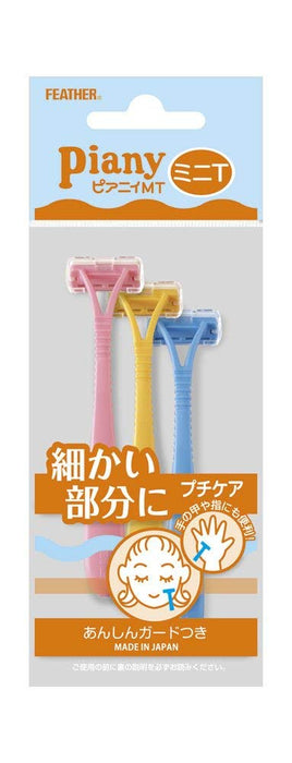 Feather Safety Razor Bulk Buy - Piernie Mini T 3-Pack with 7 pieces each-Kiichin - The #1 Place for Japanese Goods in Your Hand!