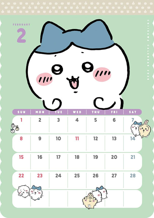 Parco Chiikawa 2026 Wall Calendar Monthly Planner With Cute Illustrations