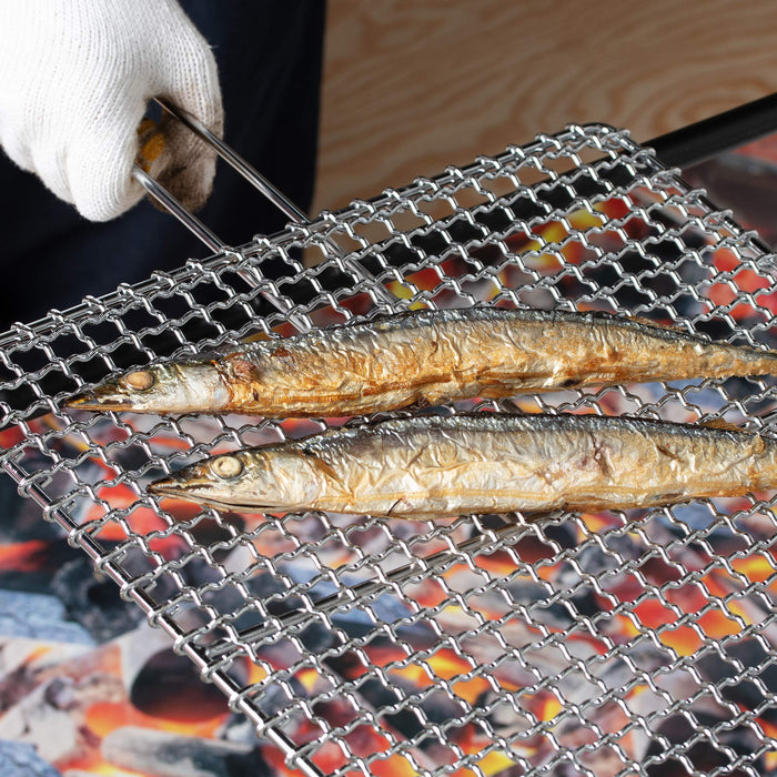 Endo Shoji Taflos Commercial Grilling Net No. 39 Single Handle Iron-Kiichin - The #1 Place for Japanese Goods in Your Hand!