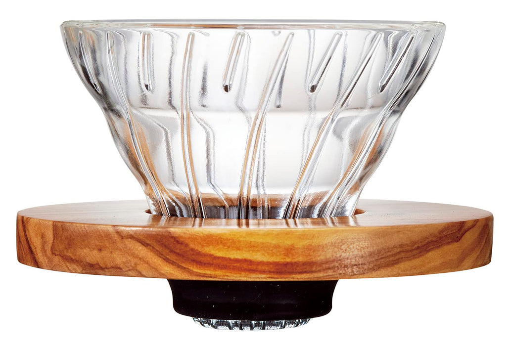 Hario V60 Glass Coffee Dripper Olive Wood 01 VDGR-01-OV 1-2 Cups-Kiichin - The #1 Place for Japanese Goods in Your Hand!