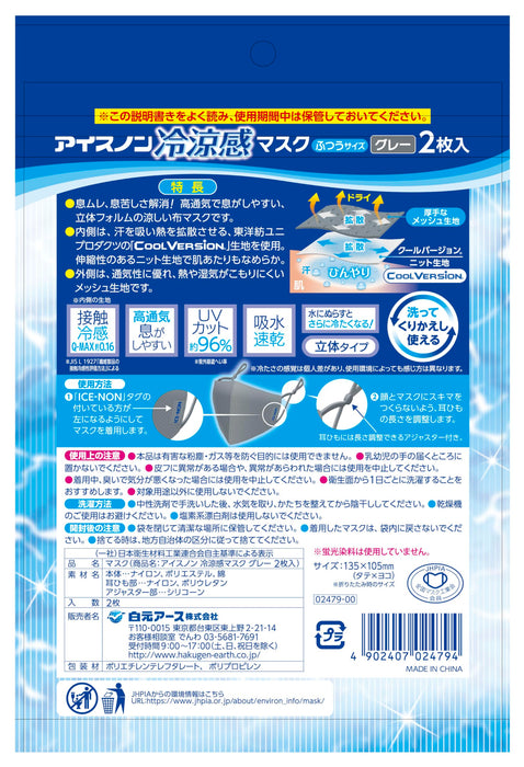 Ice Packs Icenon Cooling Mask Grey 2 Piece Set for Soothing Relief