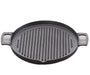 Iwachu 25Cm Round Grill Pan - Japanese Nambu Ironware | IH Compatible | Black Baked-Kiichin - The #1 Place for Japanese Goods in Your Hand!