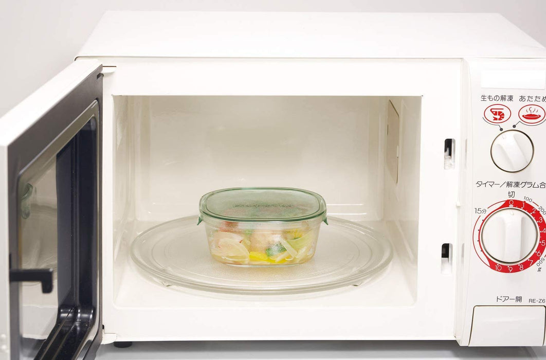 Iwaki Glass Storage Container Green SS 240ml Microwave Safe Pack