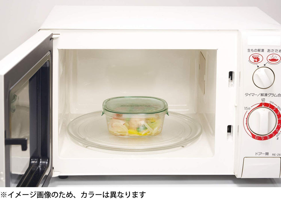 Iwaki 240ml Pink Heat-Resistant Round Glass Storage Container with Lid