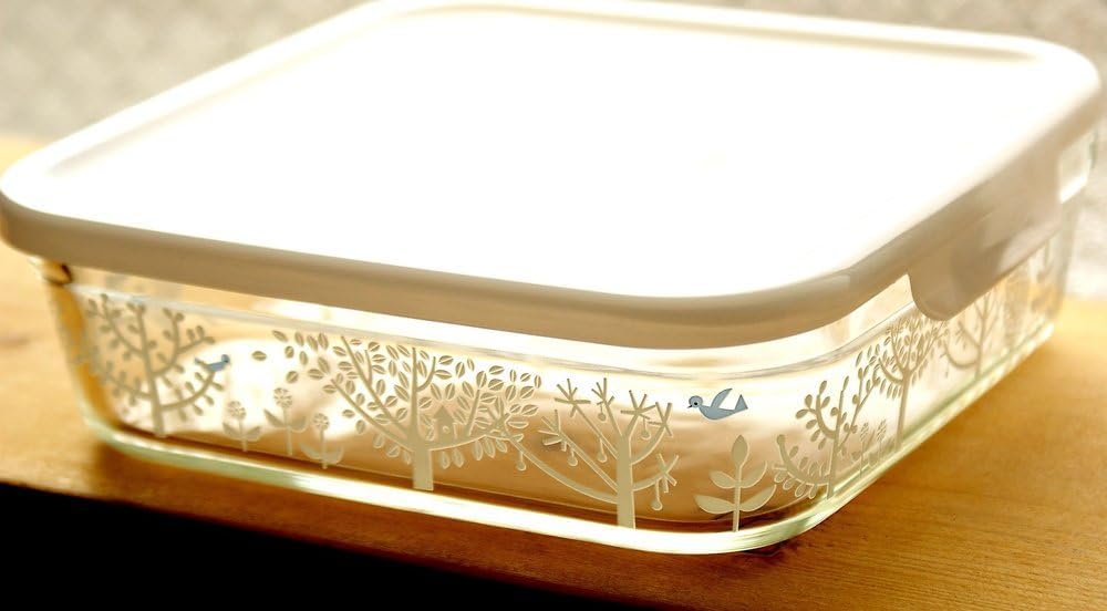 Iwaki Heat-Resistant Glass Storage Container Square Large 1.2L Microwave Safe