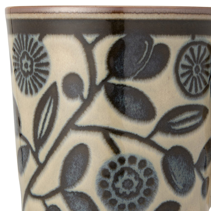 Minoru Pottery 340ml Floral Olive Mug Nordic Vintage Home Cafe Tableware-Kiichin - The #1 Place for Japanese Goods in Your Hand!
