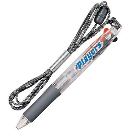 Mitsubishi Pencil 2-Color Ballpoint Pen with Strap Transparent Shaft-Kiichin - The #1 Place for Japanese Goods in Your Hand!