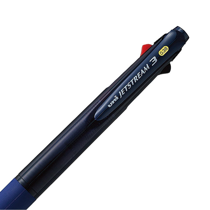 Mitsubishi Pencil Jet Stream 3-Color Ballpoint Pen 0.38 Transparent Navy Easy to Write-Kiichin - The #1 Place for Japanese Goods in Your Hand!