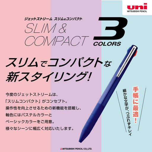 Mitsubishi Pencil Jet Stream Slim Compact 0.5 Navy 3 Color Ballpoint Pen-Kiichin - The #1 Place for Japanese Goods in Your Hand!