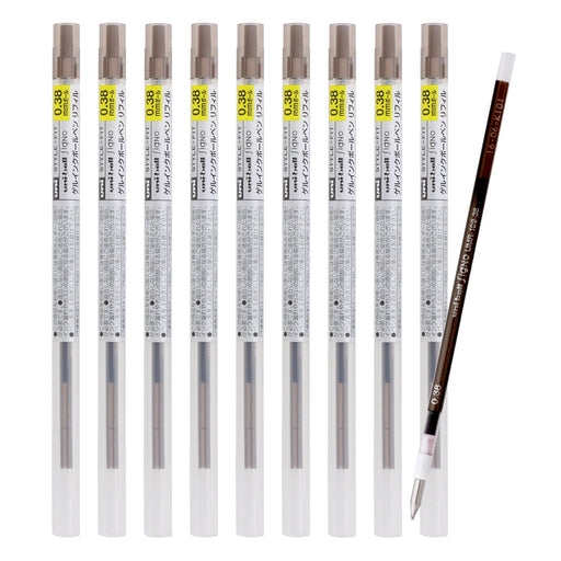 Mitsubishi Pencil Ballpoint Pen Refill Style Fit Signo 0.38 Brown Black - 10 pack-Kiichin - The #1 Place for Japanese Goods in Your Hand!