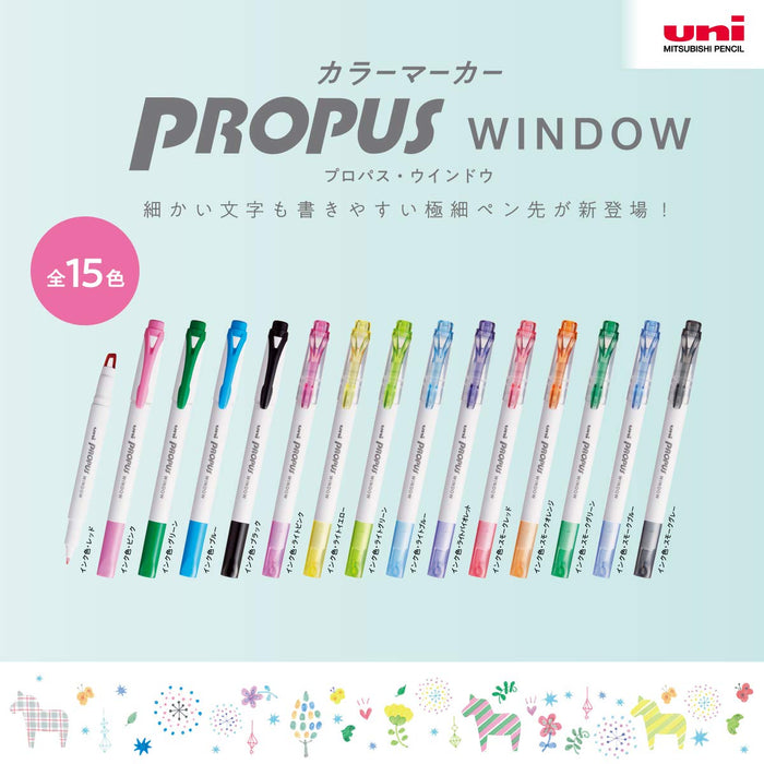 Mitsubishi Pencil ProPass Window Light Violet Color Marker 10 Pieces Set-Kiichin - The #1 Place for Japanese Goods in Your Hand!