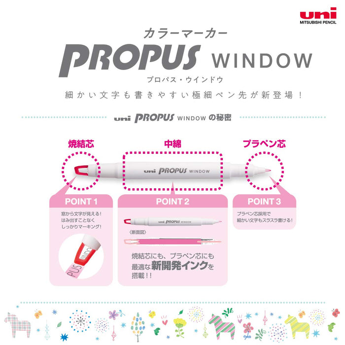 Mitsubishi Pencil ProPass Window Light Violet Color Marker 10 Pieces Set-Kiichin - The #1 Place for Japanese Goods in Your Hand!