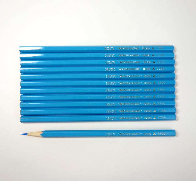 Mitsubishi Pencil Hard No.7700 - Light Blue Colored Pencil Pack of 12-Kiichin - The #1 Place for Japanese Goods in Your Hand!