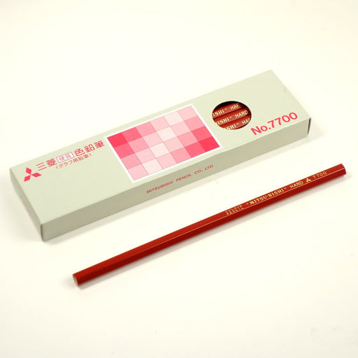 Mitsubishi Pencil No.7700 - Pack of 12 Red Hard Colored Pencils-Kiichin - The #1 Place for Japanese Goods in Your Hand!