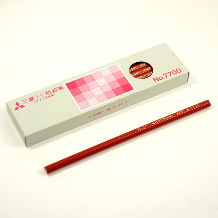 Mitsubishi Pencil No.7700 - Pack of 12 Red Hard Colored Pencils-Kiichin - The #1 Place for Japanese Goods in Your Hand!