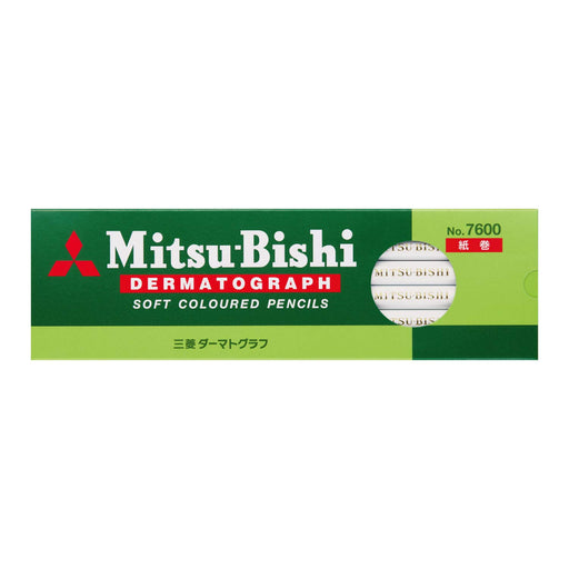 Mitsubishi Pencil No.7600 - White Oil Colored Pencils Dermatograph 1 Dozen Pack-Kiichin - The #1 Place for Japanese Goods in Your Hand!