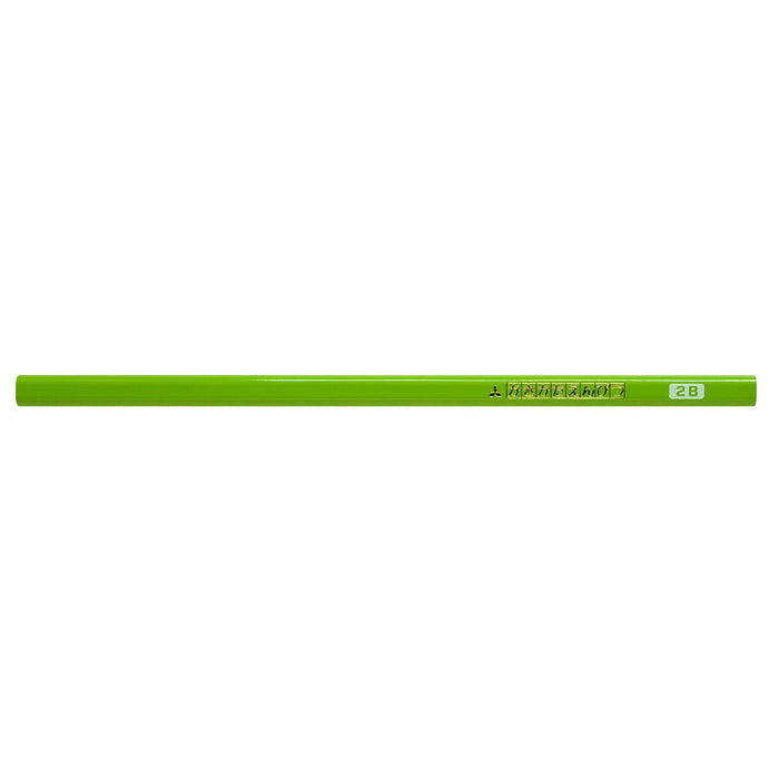 Mitsubishi Pencil 2B Drawing Pencil with Triangular Shaft Yellow Green Pack of 12-Kiichin - The #1 Place for Japanese Goods in Your Hand!