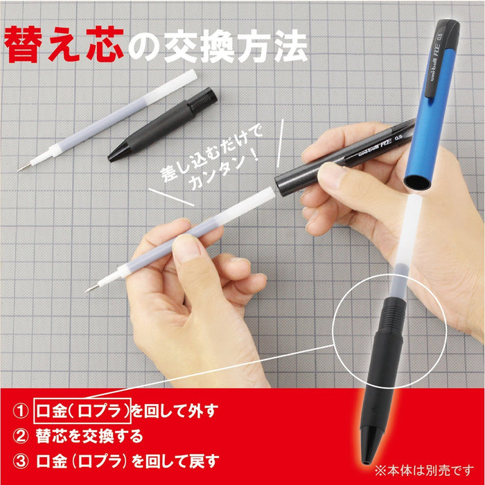 Mitsubishi Pencil Cobalt Blue Erasable Ballpoint Pen Uniball Refill 0.38 10 Pieces-Kiichin - The #1 Place for Japanese Goods in Your Hand!