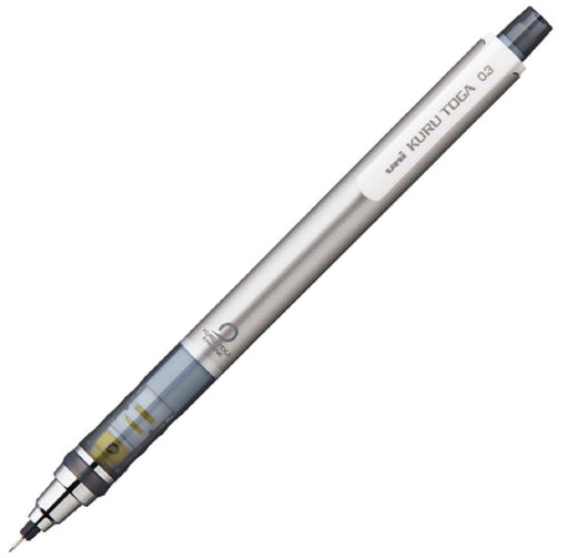 Mitsubishi Pencil Kurtoga Mechanical Pencil 0.3 Silver with Automatic Lead Rotation-Kiichin - The #1 Place for Japanese Goods in Your Hand!