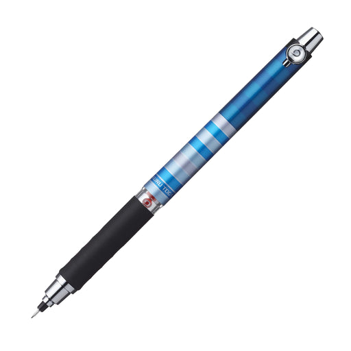 Mitsubishi Pencil Kurtoga 0.5 Mechanical Pencil Rubber Grip Blue Border-Kiichin - The #1 Place for Japanese Goods in Your Hand!