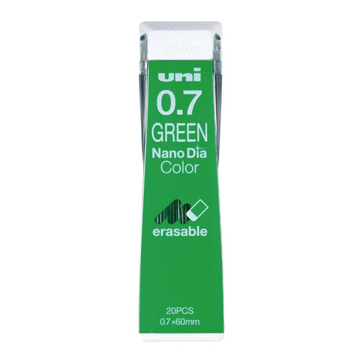 Mitsubishi Pencil 0.7mm Green Nano Diamond Erasable Mechanical Lead 10 Pieces-Kiichin - The #1 Place for Japanese Goods in Your Hand!
