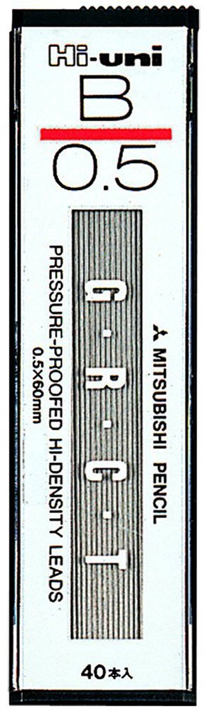 Mitsubishi Pencil High Uni 0.5 B Lead - 10 Pieces Mechanical Pencil Refill-Kiichin - The #1 Place for Japanese Goods in Your Hand!