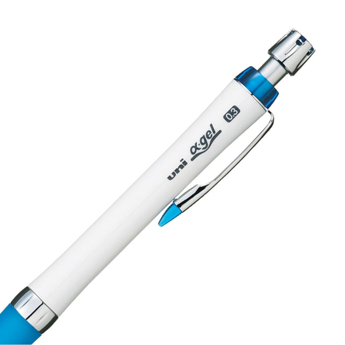 Mitsubishi Pencil Mechanical Pencil Uni Alpha Gel Slim M3807Gg1Pw.33 White Blue-Kiichin - The #1 Place for Japanese Goods in Your Hand!