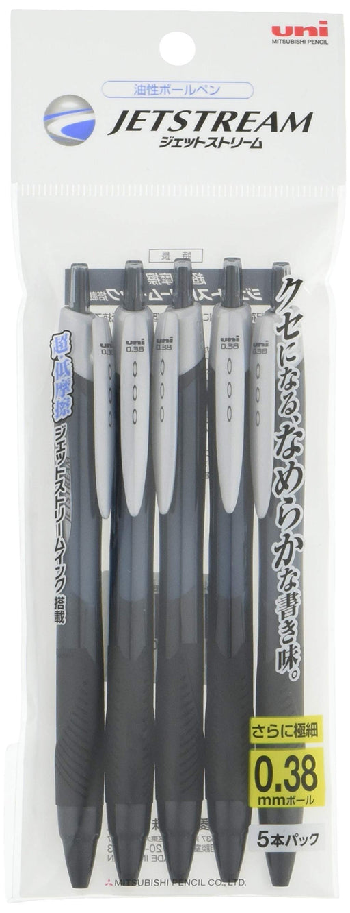 Mitsubishi Pencil Jet Stream Oil-Based Ballpoint Pen Black 0.38 5 Pieces Easy to Write-Kiichin - The #1 Place for Japanese Goods in Your Hand!