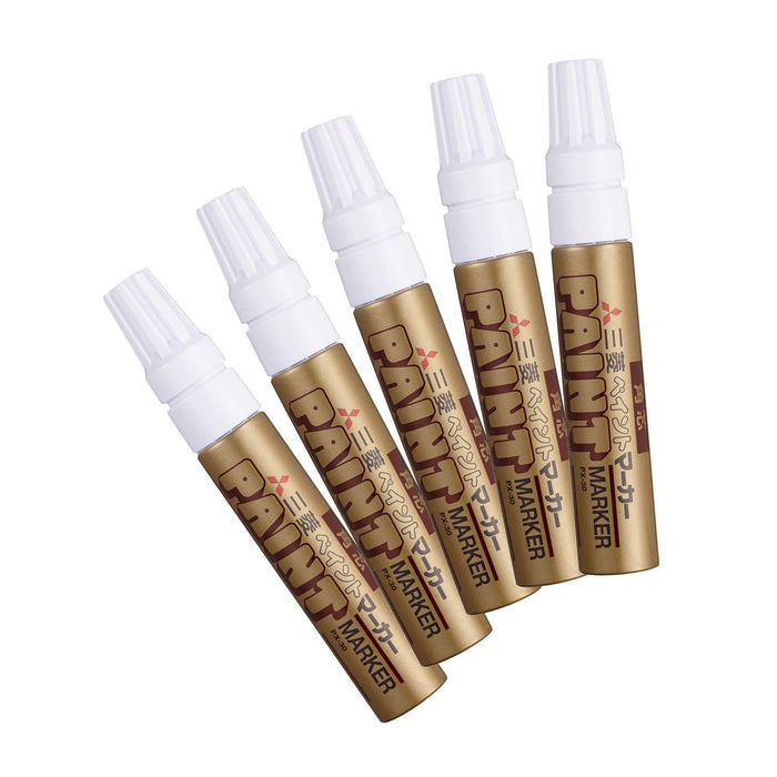 Mitsubishi Pencil Bold Gold Paint Marker 5 Pack - Px30.25 Series-Kiichin - The #1 Place for Japanese Goods in Your Hand!