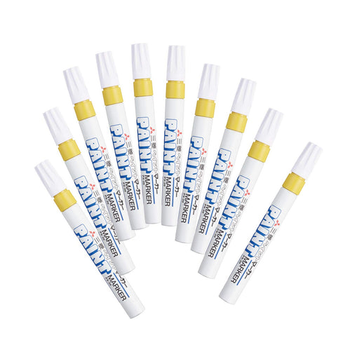 Mitsubishi Pencil Medium Point Yellow Paint Marker Pack of 10-Kiichin - The #1 Place for Japanese Goods in Your Hand!