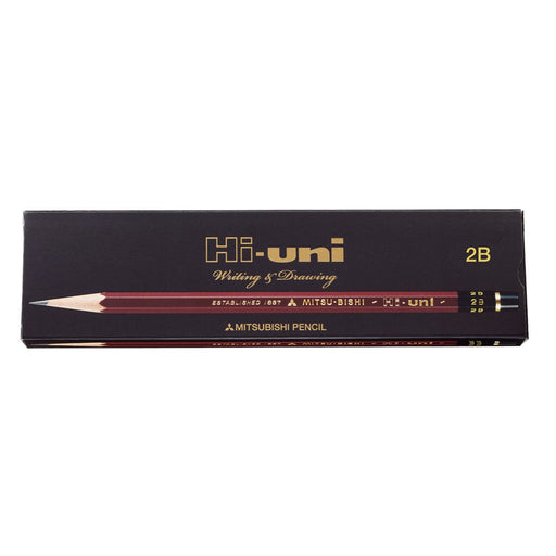 Mitsubishi Pencil High Uni K 2B - 1 Dozen in Paper Box Premium Quality-Kiichin - The #1 Place for Japanese Goods in Your Hand!