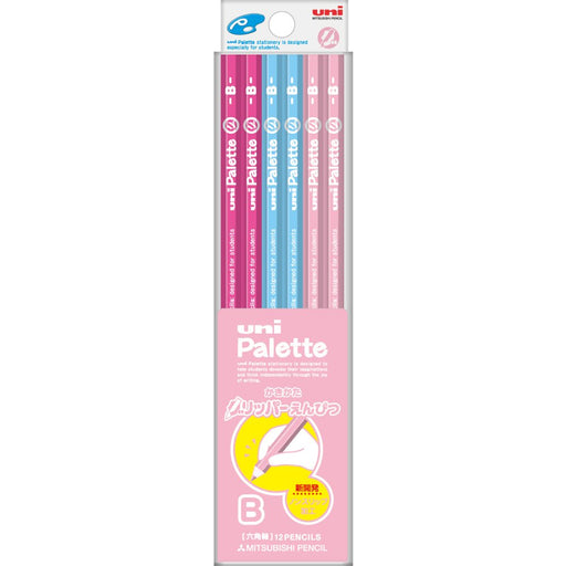 Mitsubishi Pencil Uni Palette B Non-Slip Pink Scraping Gripper Pack of 12-Kiichin - The #1 Place for Japanese Goods in Your Hand!